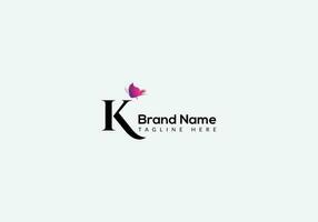 Abstract K letter modern initial butterfly lettermarks logo design vector