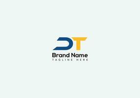 resumen dt letra moderno inicial marcas de letras logo diseño vector