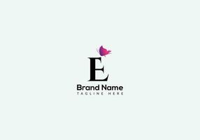 Abstract E letter modern initial butterfly lettermarks logo design vector