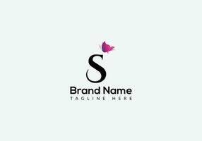 Abstract S letter modern initial butterfly lettermarks logo design vector