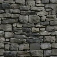 Gray stone wall seamless pattern texture background AI Generative photo