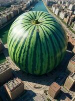 A giant watermelon in the middle of town photo