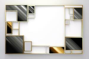 Abstract high tech white border, futuristic technology background, Generative AI photo