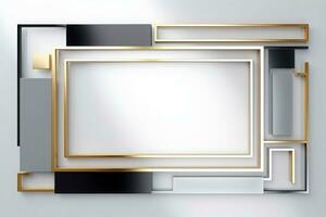 Abstract high tech white border, futuristic technology background, Generative AI photo