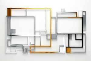 Abstract high tech white border, futuristic technology background, Generative AI photo