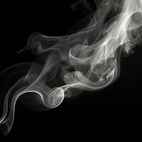 White smoke on black background AI Generative photo