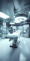 Modern equipment in operating room. Medical devices for neurosurgery. AI Generative photo