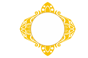 Yellow Ornament Border Design With Transparent Background png