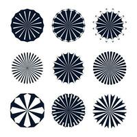 Free vector sun burst radial styles set of nine