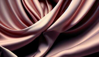 Abstract smooth elegant fabric. Silk texture of soft background. Flowing waves textile. AI generative photo