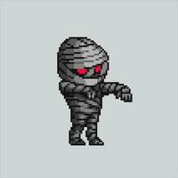 Pixel art illustration Mummy. Pixelated Mummy. Mummy pixelated for the pixel art game and icon for website and video game. old school retro. vector