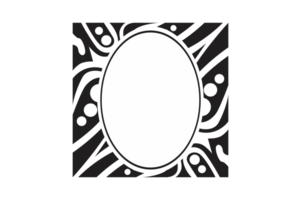 zwart ornament grens met punt patroon ontwerp met transparant achtergrond png