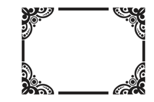 schwarz Ornament Rand mit Punkt Muster Design mit transparent Hintergrund png