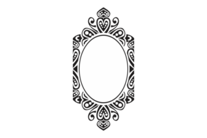 Black Ornament Border With Dot Pattern Design With Transparent Background png