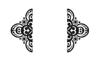 Black Ornament Border With Dot Pattern Design With Transparent Background png