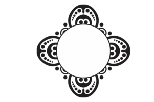 Black Ornament Border With Dot Pattern Design With Transparent Background png