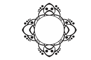noir ornement frontière avec point modèle conception avec transparent Contexte png