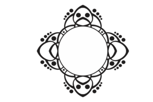 schwarz Ornament Rand mit Punkt Muster Design mit transparent Hintergrund png