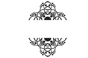 Black Ornament Border With Dot Pattern Design With Transparent Background png