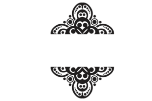 Black Ornament Border With Dot Pattern Design With Transparent Background png