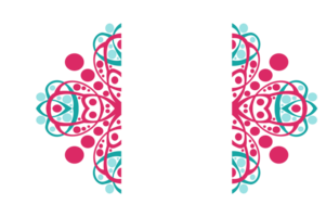 Colorful Ornament Border With Dot Pattern Design With Transparent Background png