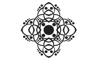 zwart ornament grens met punt patroon ontwerp met transparant achtergrond png