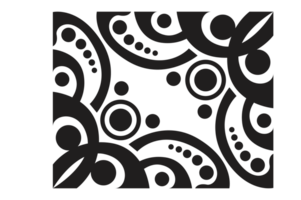 Black Ornament Border With Dot Pattern Design With Transparent Background png