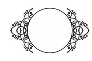 Black Ornament Border With Dot Pattern Design With Transparent Background png