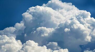 Fluffy soft clouds. Beautiful cloudy sky. Dream cloud of heaven. Nature background or backdrop. AI Generative photo