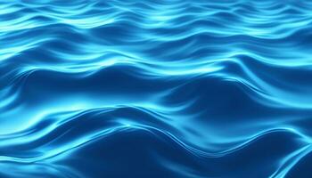 Abstract blue water waves background with liquid fluid texture AI generative. photo