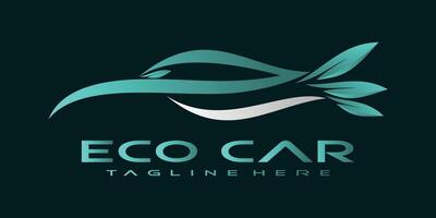 eco car logo design vector with creative concept premium vector