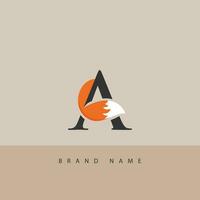 Red Fox Sitting and Looking Away. Vector Logo with Negative Space. Laconic Symbol for Icons, Logos, Badges and Emblems.