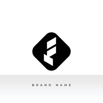 Initial letters F logo template design in rounded shape. Logo icon design template elements. Monogram. Linear logo. Simple vector sign illustration in a modern style.
