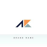 AK letter monogram. Elegant luxury logo. Calligraphic style. Corporate identity and personal logo. Vector design.