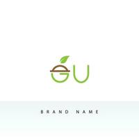 Modern EU logotype for eco branding. Initial EU letter business logo design vector Free Vecto EPS file