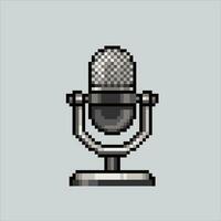 Pixel art illustration Podcast Mic. Pixelated Microphone. Pixel art Podcast Microphone pixelated for the pixel art game and icon for website and video game. old school retro. vector