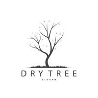 Dry Tree Logo, Dead Tree Plant Design Vector Silhouette Illustration Template