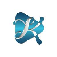 letter K Media play logo design template, letter K logo design 3d style, suitable for your company vector