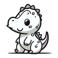 Cute cartoon dinosaur isolated on a white background. Vector illustration.