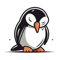 linda pingüino dibujos animados vector ilustración aislado en un blanco antecedentes.