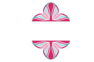 Flower Ornament Border with a design and a transparent background png