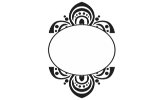 Flower Ornament Border with a design and a transparent background png