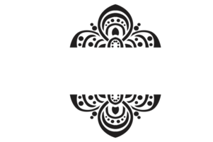 Flower Ornament Border with a design and a transparent background png