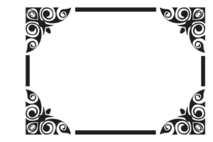 Flower Ornament Border with a design and a transparent background png