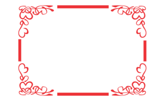 Love Line Art Ornament Border With Design With Transparent Background png