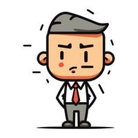 Upset Businessman   Cartoon Vector Illustration