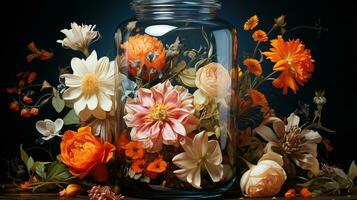 background of flowers in the jar photo