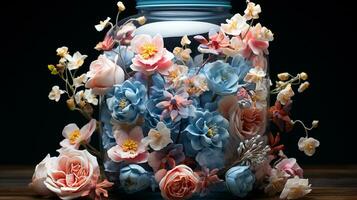 background of flowers in the jar photo