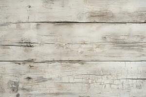 antiguo madera textura. piso superficie. antiguo madera antecedentes. de madera muro, antiguo blanco pintado exfoliar rústico brillante ligero de madera textura, ai generado foto