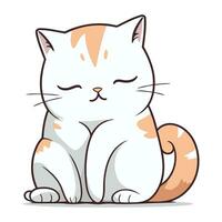 Cute cartoon cat. Vector illustration isolated on a white background.